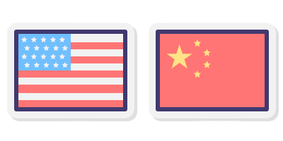 flags of us & china