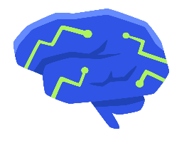 brain with lit up synapses icon